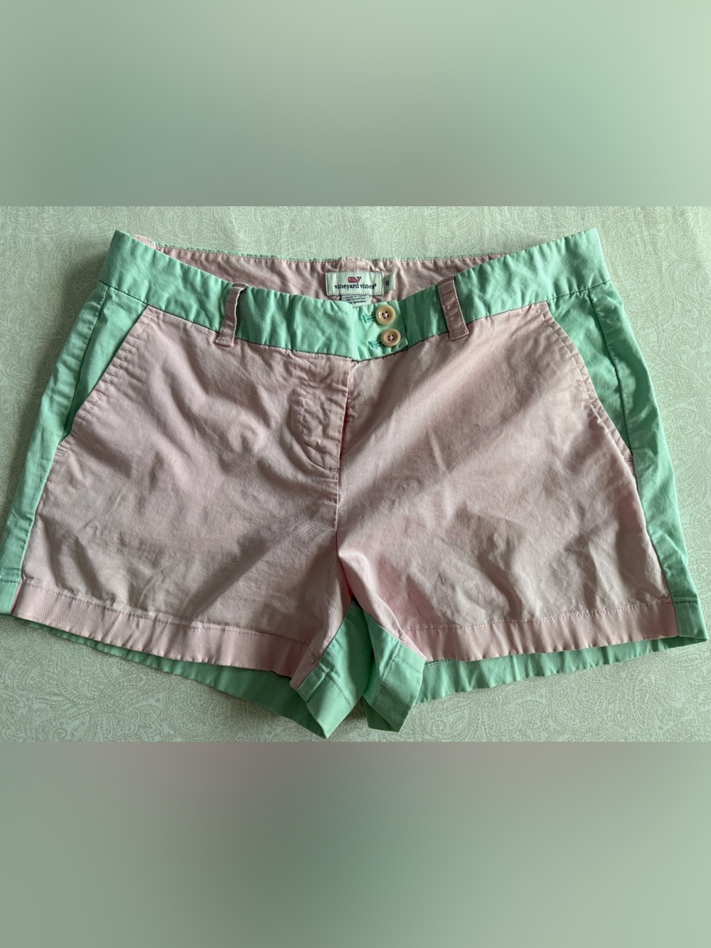 Vineyard Vines Pink and Mint Women’s Cotton Shorts
